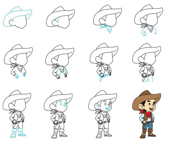 Dibujos de Un vaquero - Idea 16