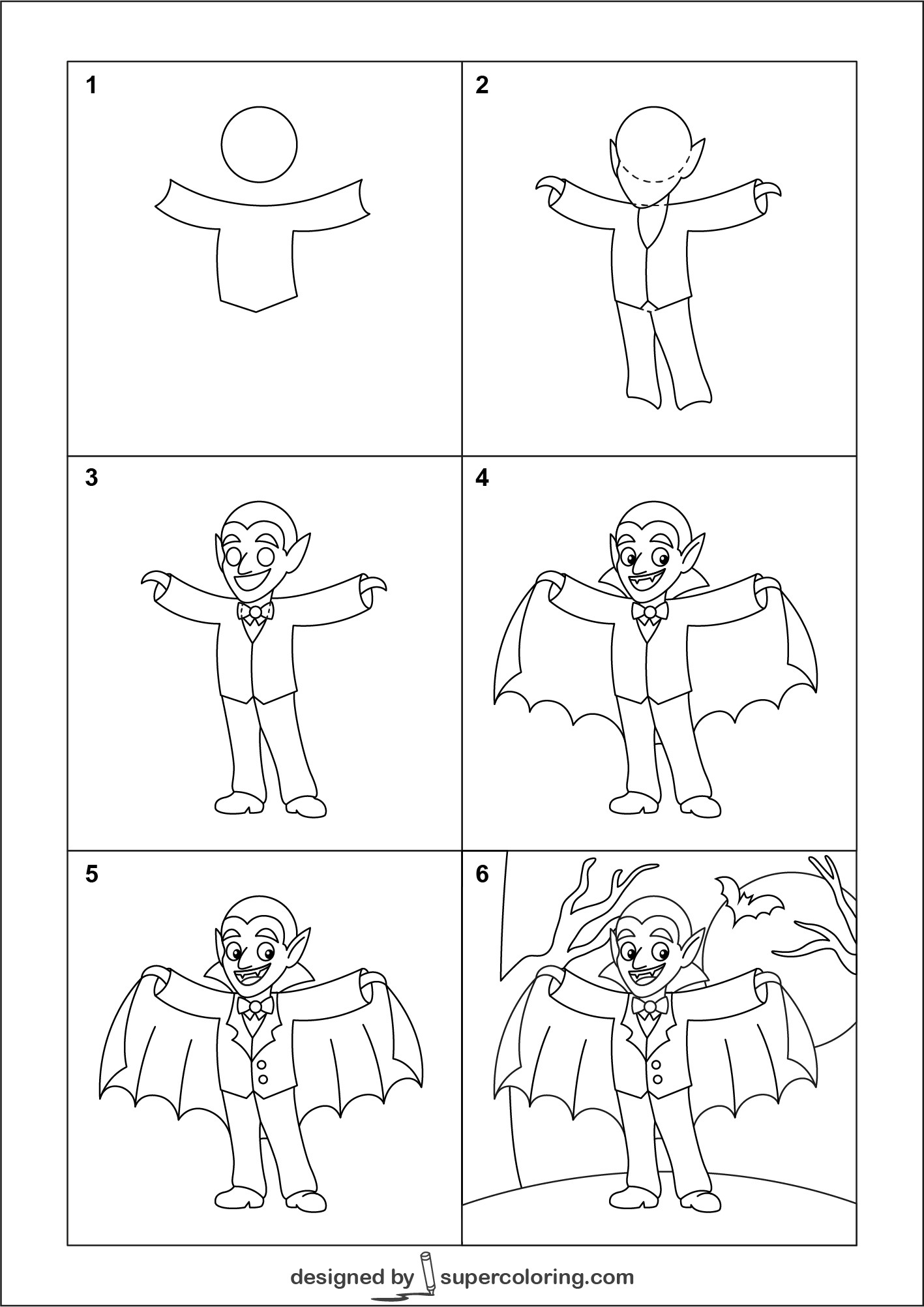 Dibujos de Vampiro con capa