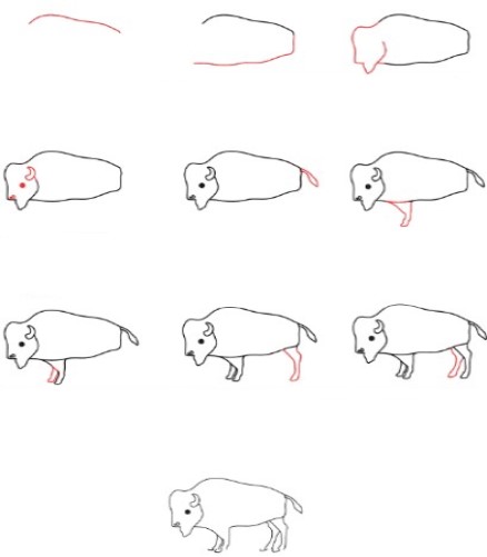 Dibujos de Búfalo corriendo