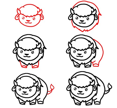 Dibujos de Búfalo de caricatura