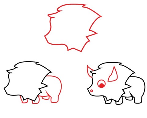 Dibujos de Búfalo kawaii