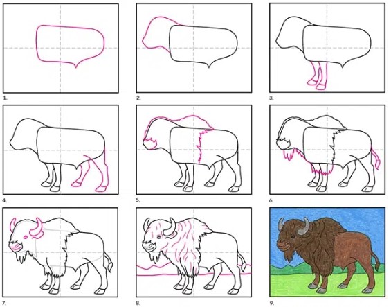Dibujos de Búfalo realista