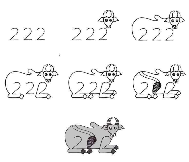 Dibujos de Búfalo tranquilo