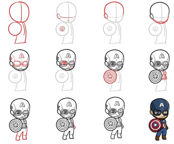 Dibujos de Captain America smile