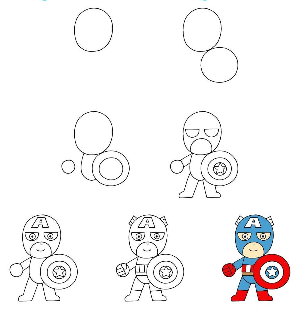 Dibujos de Captain America de caricatura
