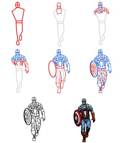 Dibujos de Captain America musculoso