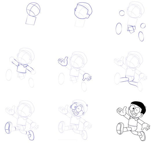 Dibujos de Nobita con gafas