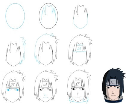 Dibujos de Sasuke Uchiha clásico