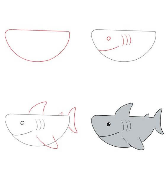Dibujos de Tiburón amigable