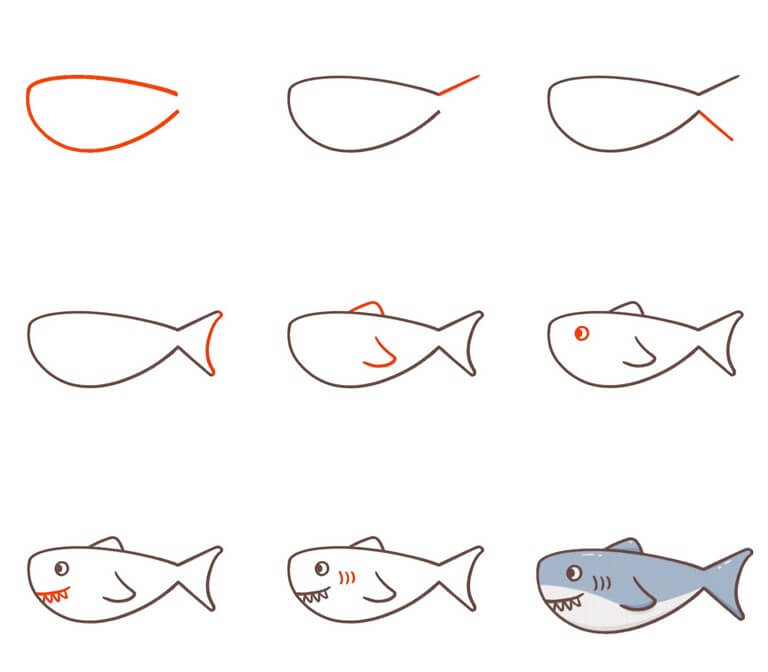 Dibujos de Tiburón azul
