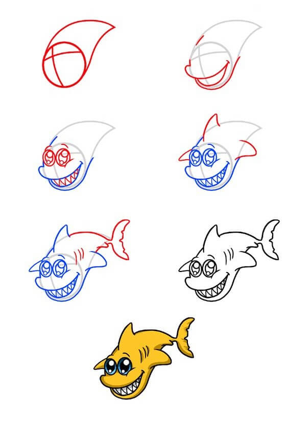 Dibujos de Tiburón colorido