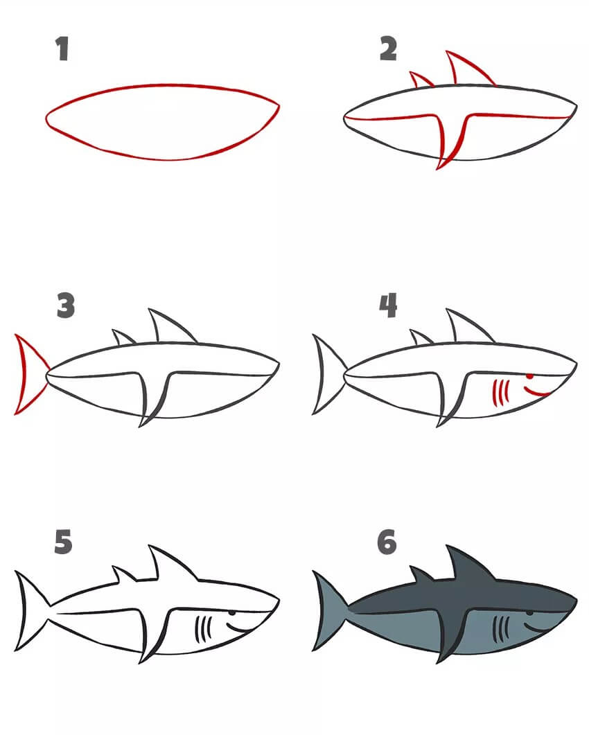 Dibujos de Tiburón de caricatura