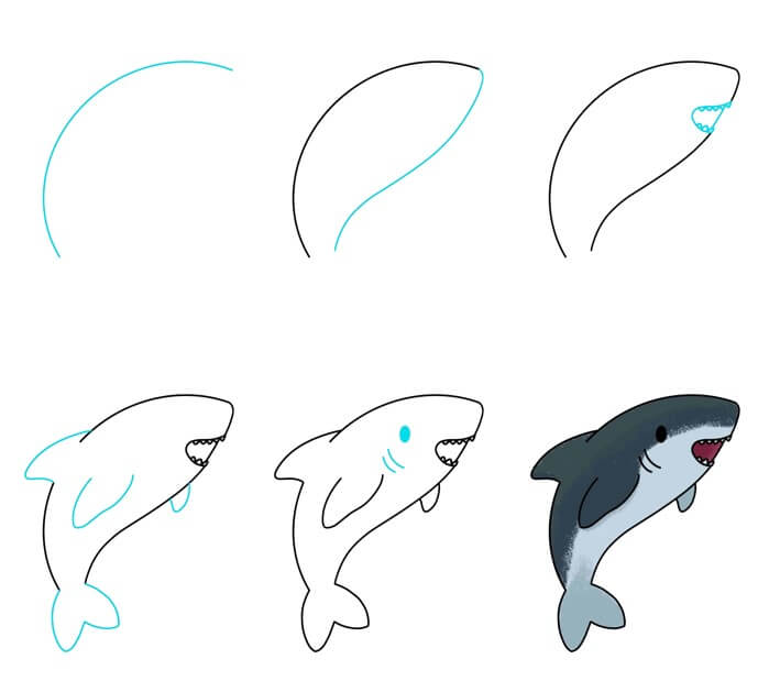 Dibujos de Tiburón feliz