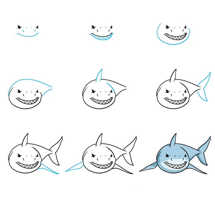 Dibujos de Tiburón feroz