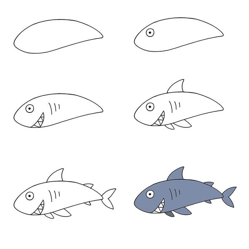 Dibujos de Tiburón gris