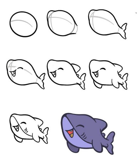 Dibujos de Tiburón sonriente