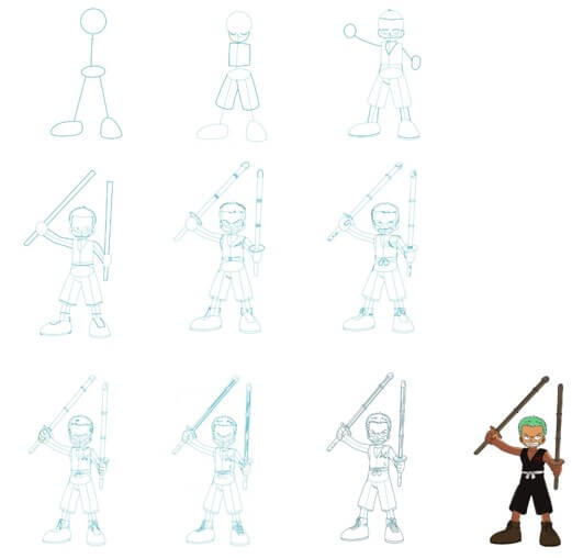 Dibujos de Zoro espadachín