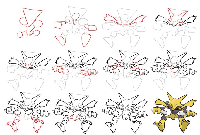 Dibujos de Alakazam fuerte