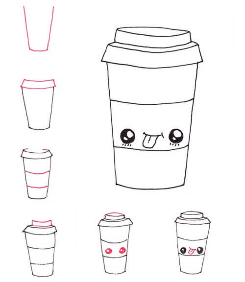 Dibujos de Café en taza