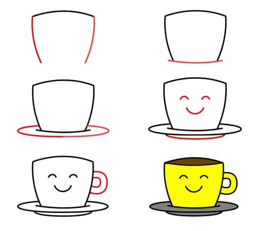 Dibujos de Café feliz