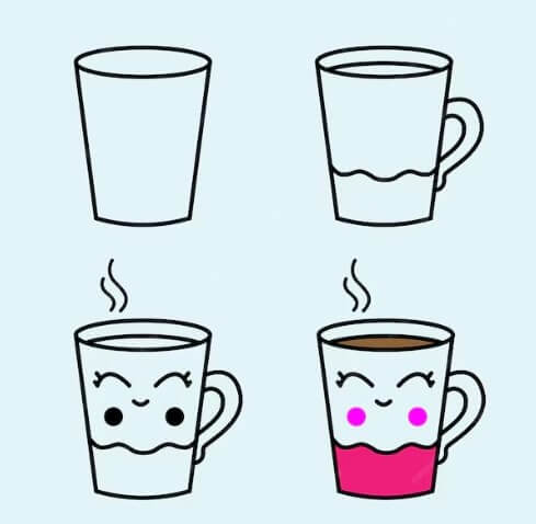 Dibujos de Café kawaii
