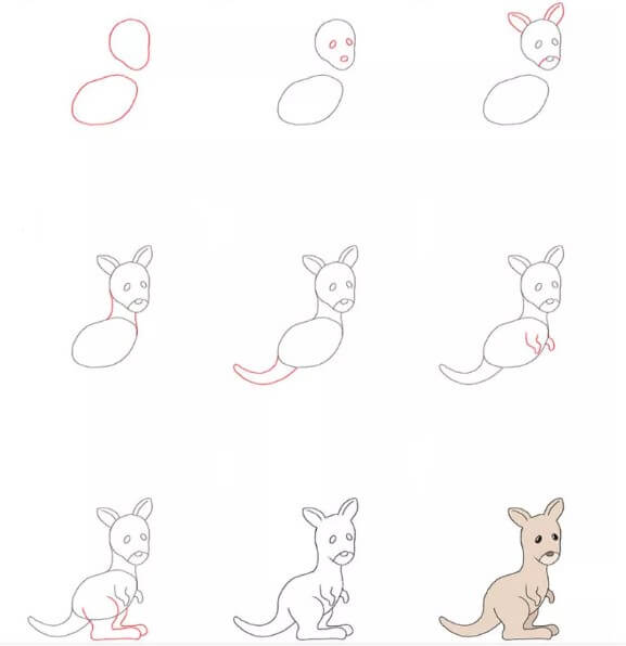 Dibujos de Canguro Adorable