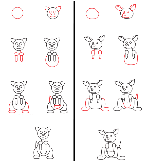 Dibujos de Canguro con Bolsa