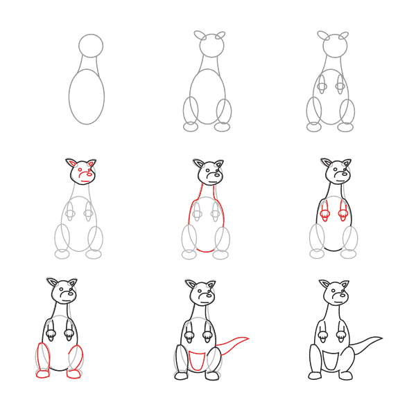 Dibujos de Canguro Curioso