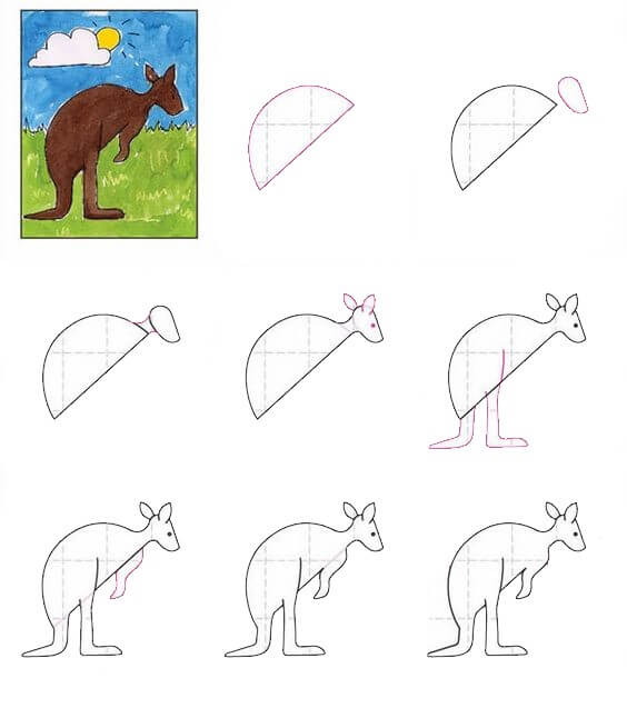 Dibujos de Canguro en la Pradera