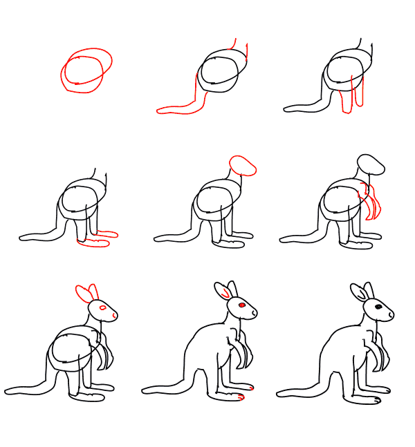 Dibujos de Canguro Juguetón