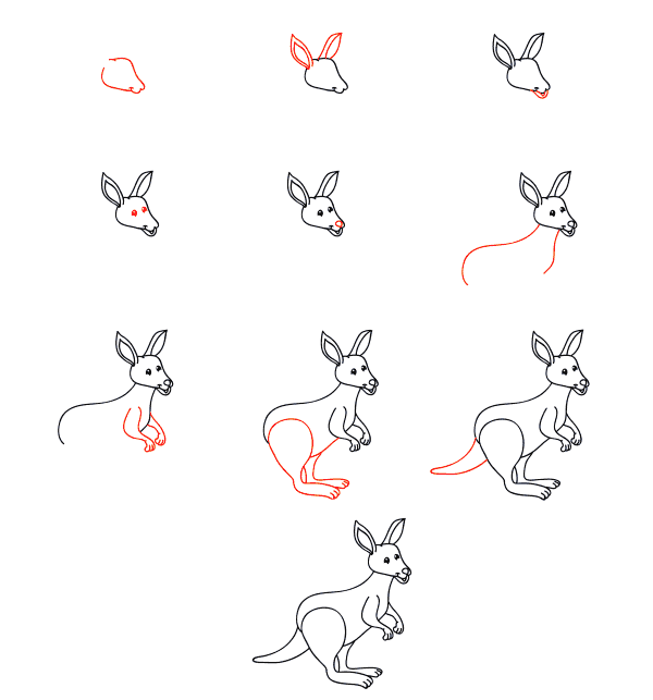 Dibujos de Canguro Saltarín