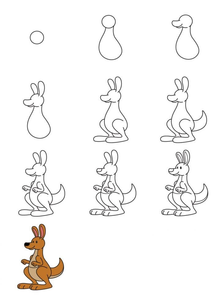 Dibujos de Canguro Sonriente