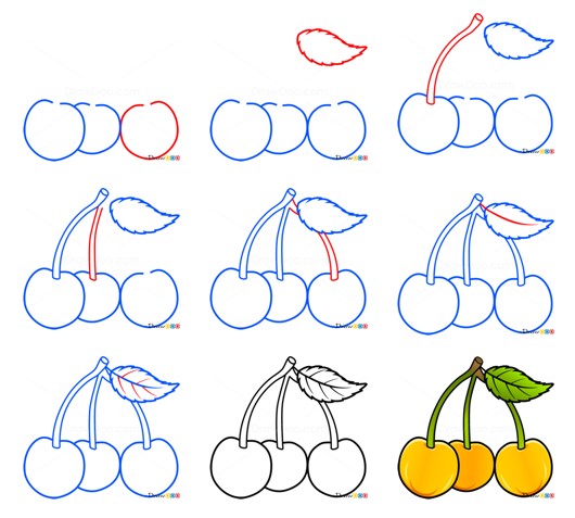 Dibujos de Cereza de árbol