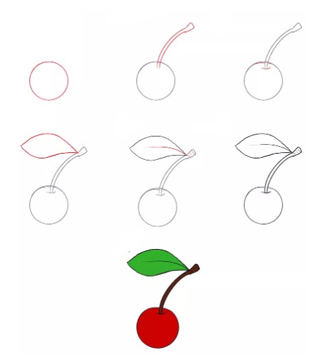 Dibujos de Cereza madura