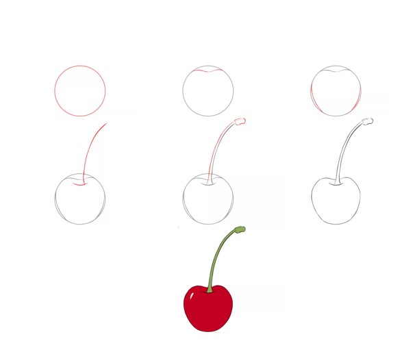 Dibujos de Cereza roja