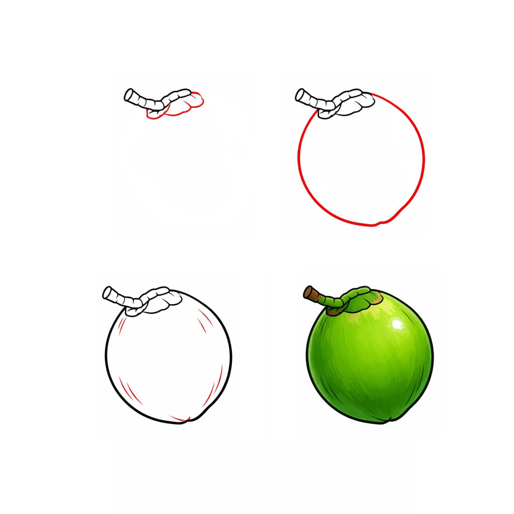 Dibujos de Coco con cáscara