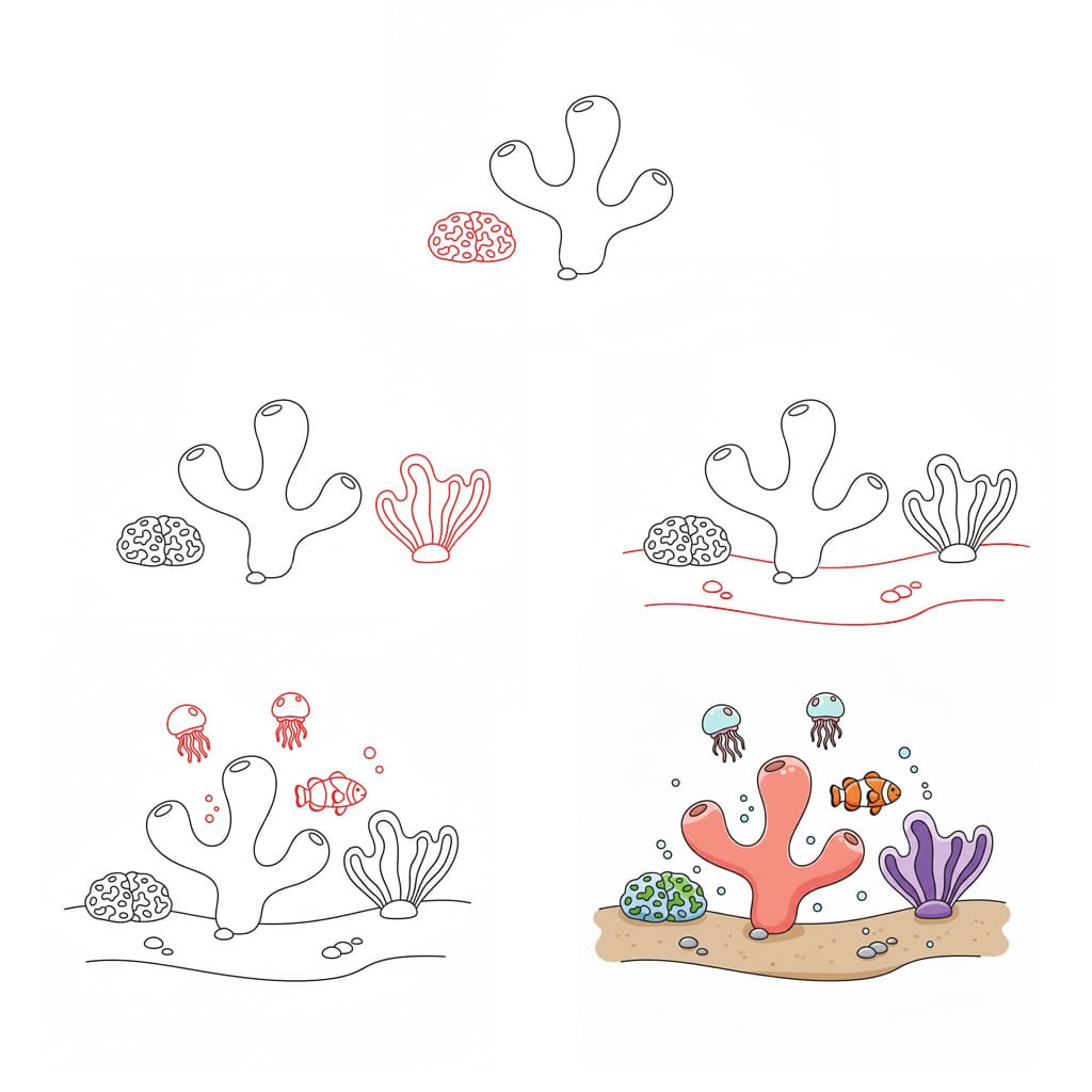 Dibujos de Coral en el mar