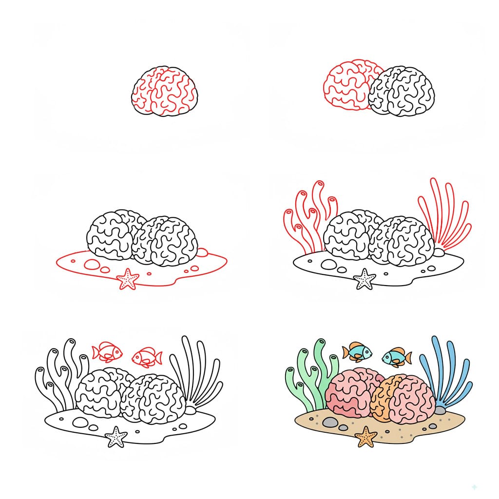 Dibujos de Coral en forma de abanico