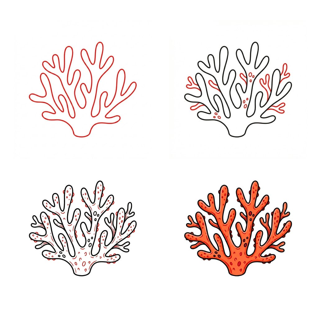 Dibujos de Coral entre peces