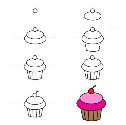 Dibujos de Cupcake casero