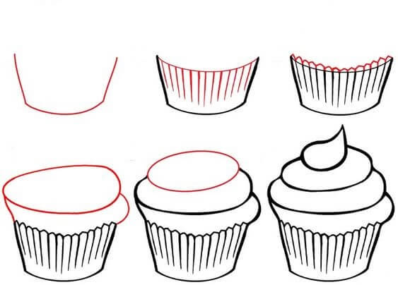 Dibujos de Cupcake clásico