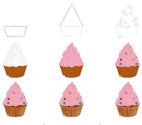 Dibujos de Cupcake con chispas
