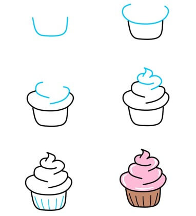 Dibujos de Cupcake con crema