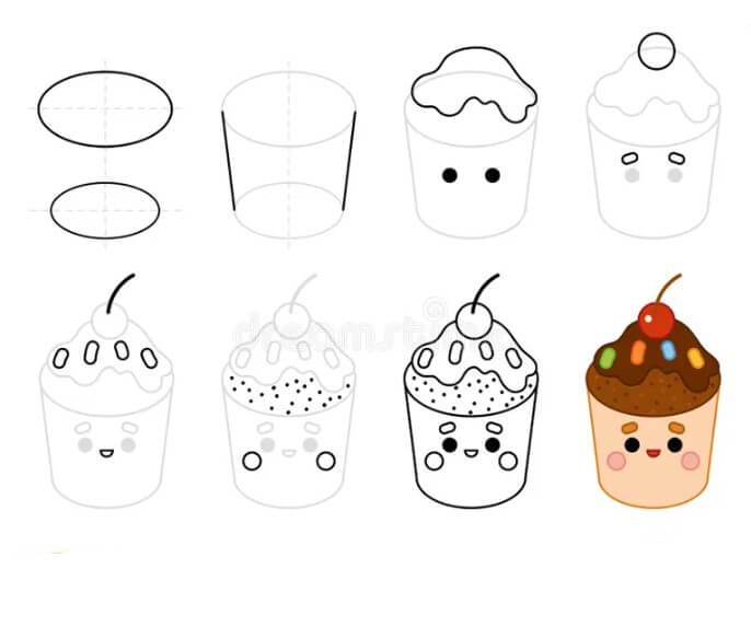 Dibujos de Cupcake de caricatura