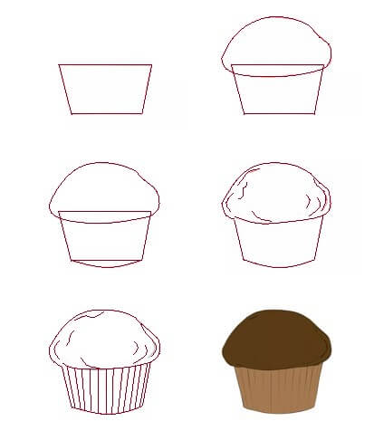 Dibujos de Cupcake de chocolate