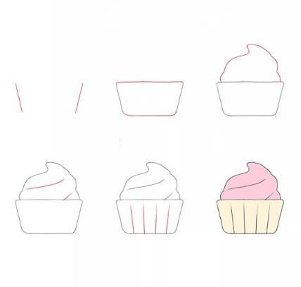 Dibujos de Cupcake de vainilla
