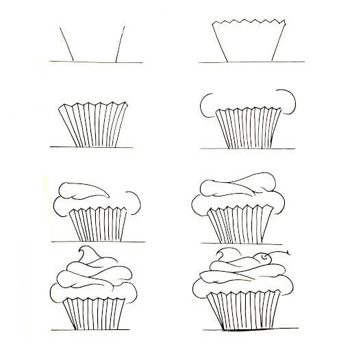 Dibujos de Cupcake esponjoso