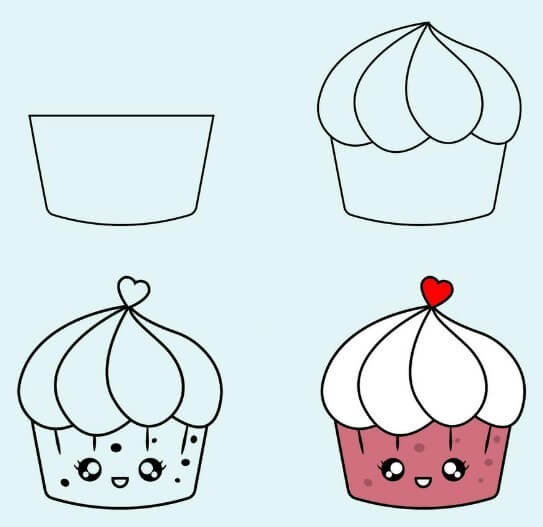 Dibujos de Cupcake realista