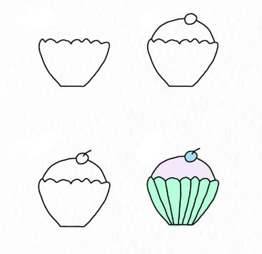 Dibujos de Cupcake recién horneado