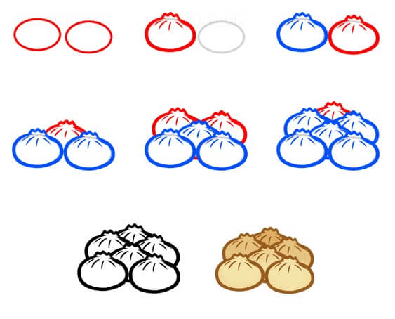 Dibujos de Dumpling de cerdo